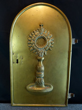 Antique Bronze Tabernacle Door Display Monstrance Altar Church