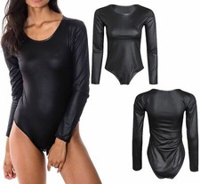 Ladies Womens PVC Wetlook Long