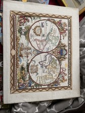 Vintage old world map Sampler cross-stitch Tapestry  40cmx31cm