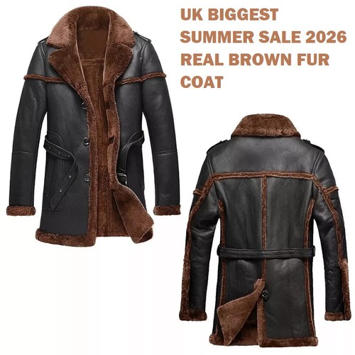 Men shearling leather coat - men’s,