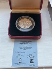 Silverproof Isle of Man Christmas 50p -  (1992) Newspaper Seller. Boxed w/ COA
