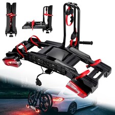 Foldable E-Bike Bicycle Carrier Electric 2 Bike Rack Anti-Theft 60 kg Payload UK