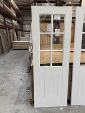 2040x726mm 40mm Solid Core White Cottage Glazed Internal