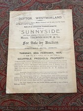 1923 Dufton Westmorland Property Auction Brochure “Sunnyside” Penrith