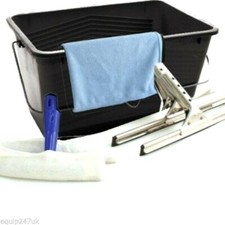 Professional Window Cleaning Equipment Set Washing Cloth Squeegee Bucket Sponge 