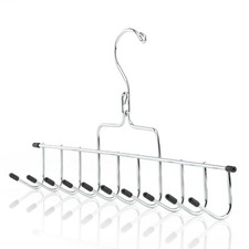 Chrome Tie Rack Hanger Scarf Belt Space Saving Metal Wardrobe Storage Organiser