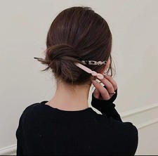 1pc Leopard Twist Hair Stick, Acetic Acid Chinese Hairpin, Minimalist Bun Pin