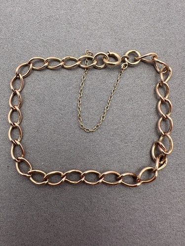 9ct yellow gold vintage curb - gold,