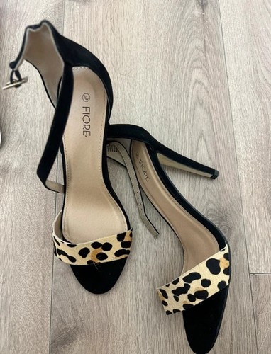 Suede hair open toe - suede/hair,