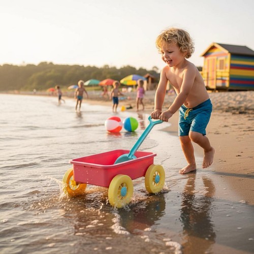 Wheat straw beach wagon - straw,