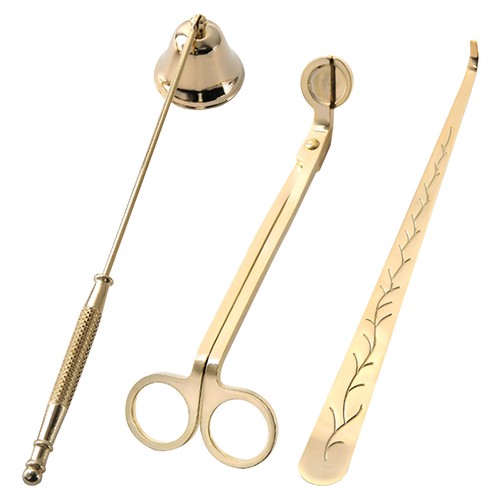 Candle snuffer brass 3pcs set - snuffer,