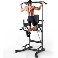 Power Tower Pull Up Dip Station Home Gym Multi Workout Strength Trainer