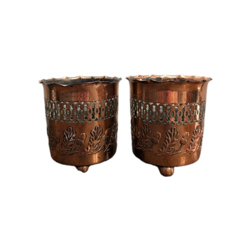 Pair antique copper fern - js&s,