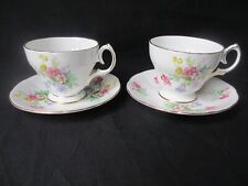 Queen Anne China , Old Country Spay Two Coffee Cups & Saucers  . VG Condition