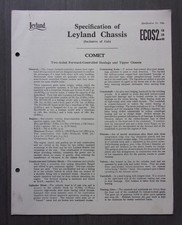 LEYLAND COMET TRUCK Chassis orig 1958 UK Mkt Specifications Brochure