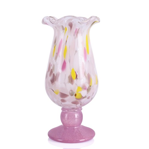 Pink hand blown glass vase - hand,