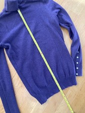 Lovely Crew ladies skinny purple polo neck sweater, long sleeves with buttons 8
