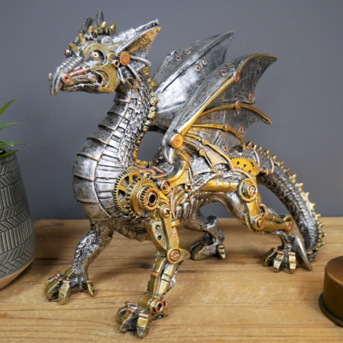 Steampunk dragon home - home, ornament