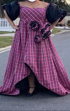 Pink Plaid Evening Gown- size