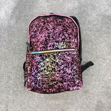 F&F BLACK PINK GRAFFITI BACKPACK METALLIC SHINY FELT RUCKSACK TIE DYE Y2K
