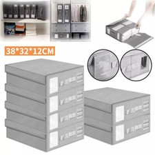 4Pcs Bed Sheet Organizers Storage Foldable Closet Organizer Bedding Storage Box