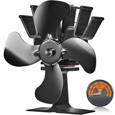 VEVOR 4 Blades Stove Fan Wood/Fireplace Fans Heat Powered Silent Wood burning