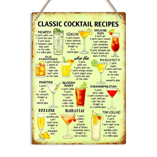 Classic cocktail recipes retro - cocktail,