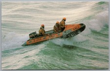 RNLI D-Class Lifeboat D-256 in Action Vintage Colour Boat Postcard c1970s-80s
