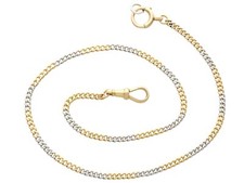 18ct Yellow Gold and Platinum Ladies Fob Watch Chain Antique Circa 1910
