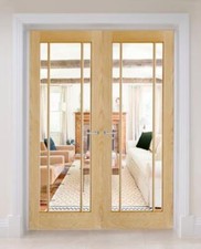 internal composite french doors langdale lincoln clear glass oak pair glazed