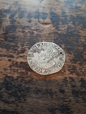 Charles I - Shilling - 2nd bust - Coronation robes - mm. Lis - Good grade - hole