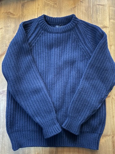Drakes navy heavy chunky knit - drakes,