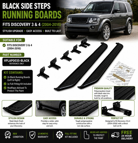 New black side steps running - black,