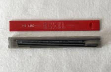 A collection of vintage propelling pencil leads in a plastic REXEL Box