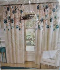 Estelle Teal Printed Lined Curtains 90×72in (229×183cm) New in Packaging
