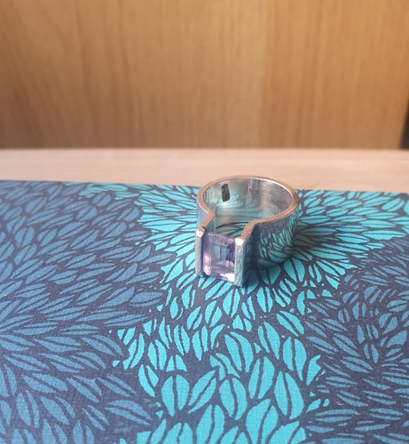 Silver ring with amethyst