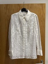 Erdem Borderie Anglaise Blouse - White, Size 16 UK. Excellent Condition, 1 Wear