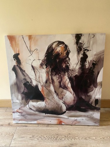Naked girl painting - , woman