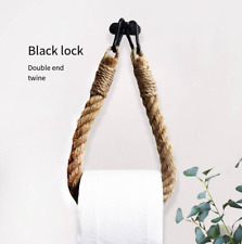 CHUNKY ROPE TOILET ROLL HOLDER PAPER JUTE NAUTICAL WEAVE VINTAGE STYLE TOWEL  