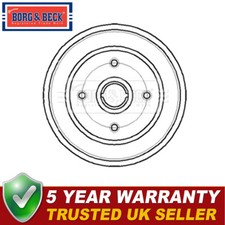 Borg & Beck Rear Brake Drum Fits Vauxhall Corsa 1992-2000 Nova 1982-1993
