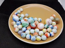 Vintage Akro Agate Glass Swirl Marble (50 Lot) Nice!  6 Big 44 Standard Size