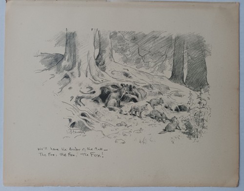 Lionel edwards sketch fox - edwards, and