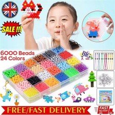6000 SUPER REFILL DIY Magic Water Fuse Beads Kit Art Crafts Toys for Kids Gift