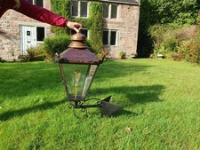 Large copper corner Victorian style wall lamp/light/lantern coach house outdoor 