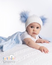 Baby Boys Girls Hat White Blue