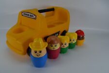 Chunky People School Bus Push Around With 5 People Step 2 Vintage Toy Complete
