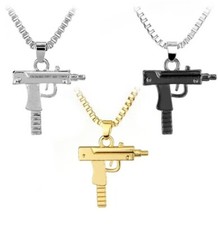 gun necklace SUPREME UZI MACHINE GUN NECKLACE PISTOL PENDENT  840