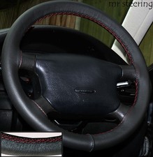FOR VW GOLF MK4 IV 98-04 ITALIAN LEATHER STEERING WHEEL COVER DARK RED STITCH