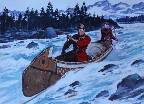 Canadian mountie rcmp canoe - rcmp, on