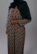 Flower Print Mukhawar Jalabiya Stitched Fabric Scarf Embroidery KAFTAN Dubai